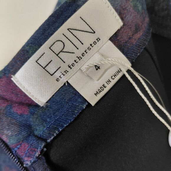 NWT Erin Fetherson Anthropologie Joni Blue Floral A-Line Mini Skirt NWT SIZE 4 - Picture 3 of 7